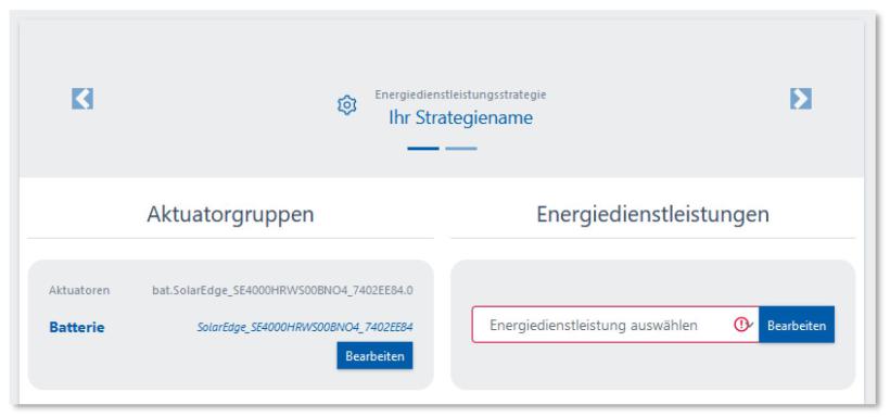 Aktuatorgruppe auswählen